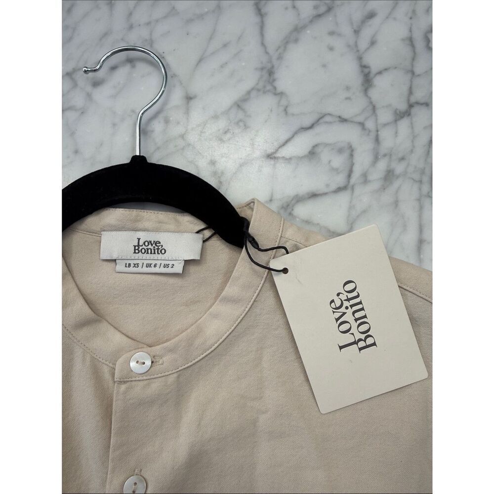 NWT Love Bonito Scout Unisex Embroidered Mandarin Collar Shirt Humble Abode XS - Picture 8 of 11